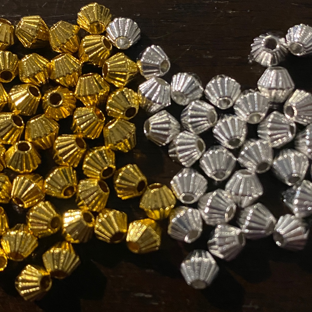 Spacer: 4mm Plated Bicone Bead (30)